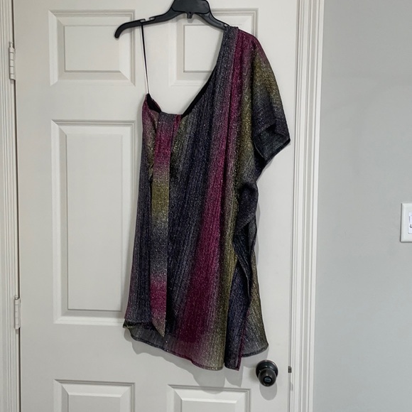 SHOW ME YOUR MUMU STRIPE ONE SHOULDER DRESS - Picture 1 of 2